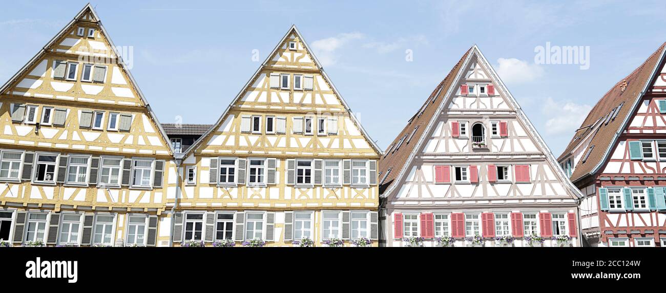 Maisons traditionnelles à colombages situées à Herrenberg, Forêt-Noire, Bade-Wurtemberg, Allemagne Banque D'Images
