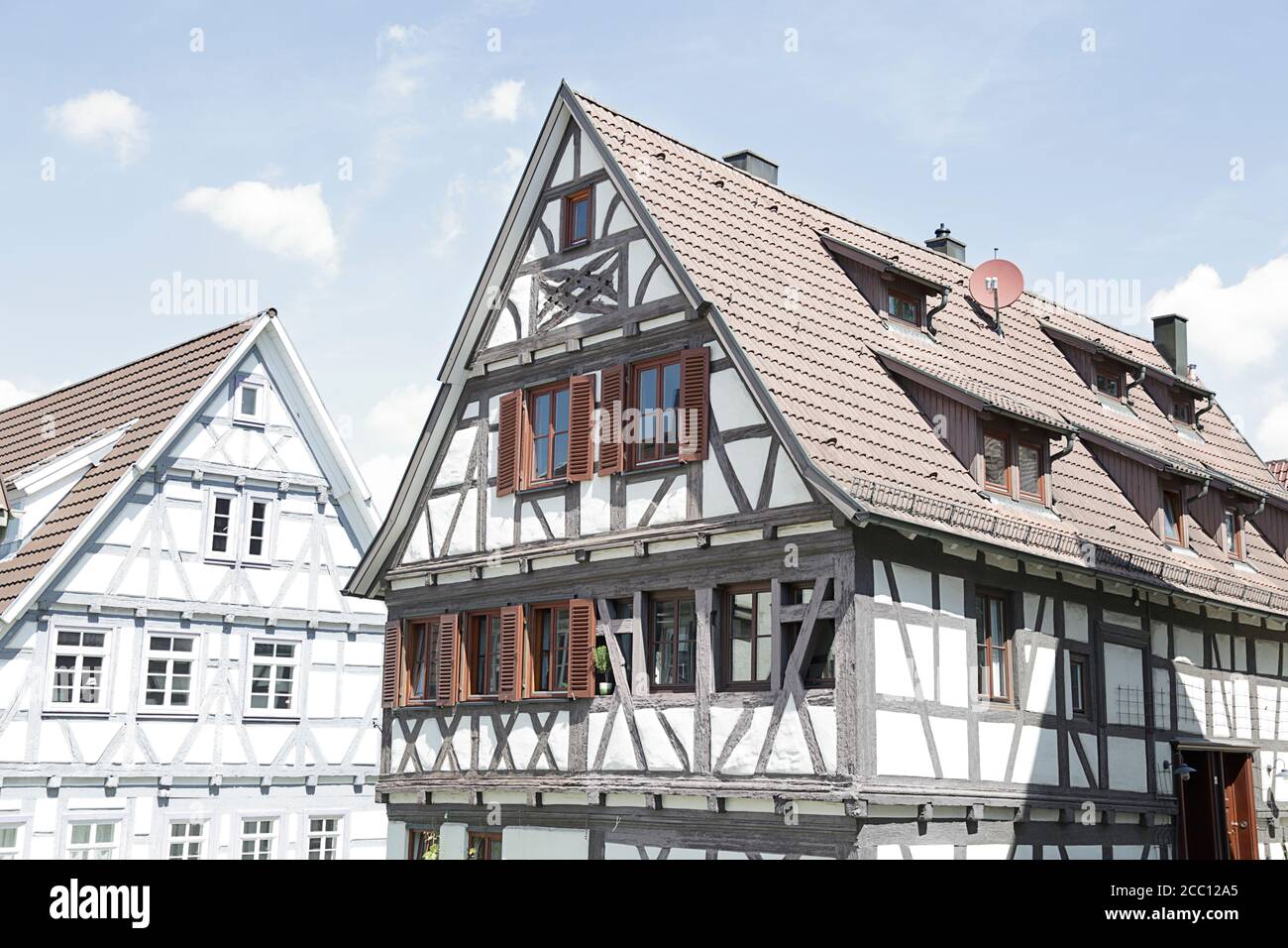 Maisons traditionnelles à colombages situées à Herrenberg, Forêt-Noire, Bade-Wurtemberg, Allemagne Banque D'Images