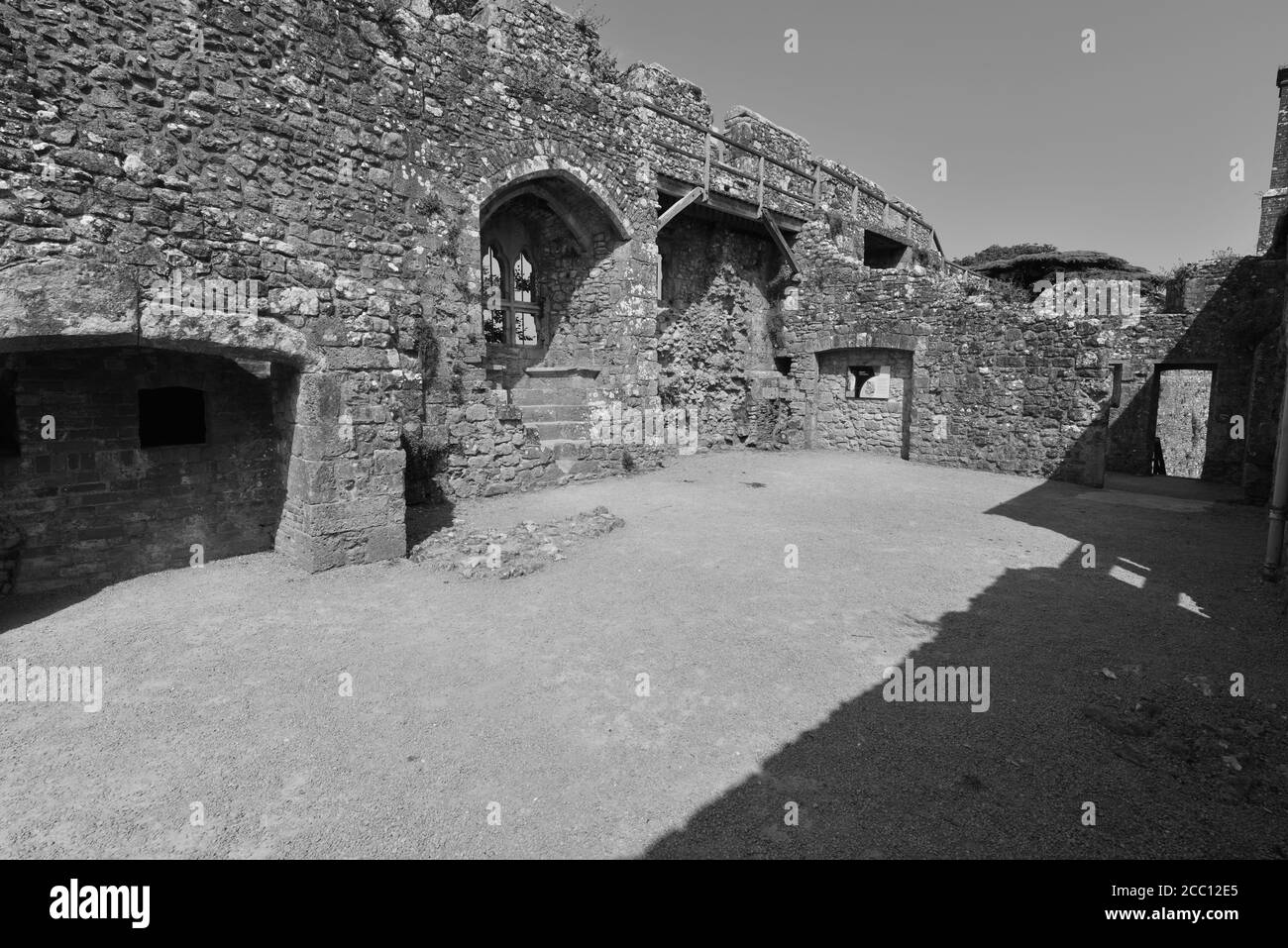 Cour intérieure d'un château dans l'île de Wight. Banque D'Images