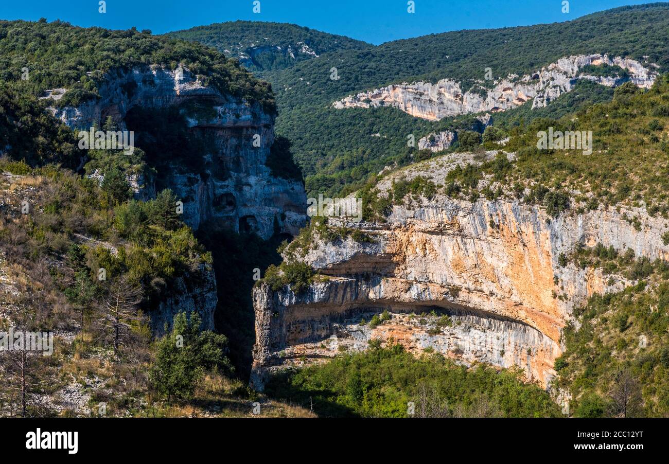 La douleur, communauté autonome d'Aragon, de la Sierra y Cañones de Guara canyon, parc naturel de la rivière Vero (UNESCO World Heritage pour le rock art sites) Banque D'Images
