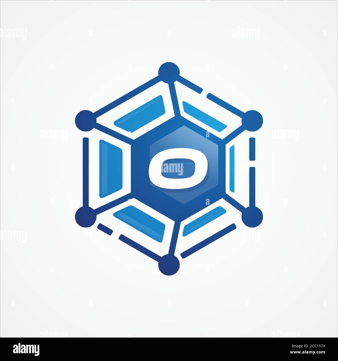 Technologie design vecteur orbite forme hexagone avec lettre O symbole design minimaliste. Lettre O pour votre meilleur symbole commercial. Illustration vectorielle EPS.8 Illustration de Vecteur