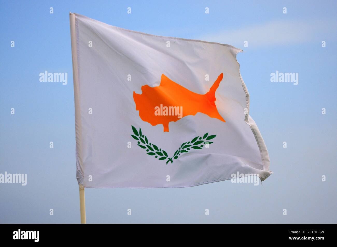 Chypre, drapeau chypriote Banque D'Images