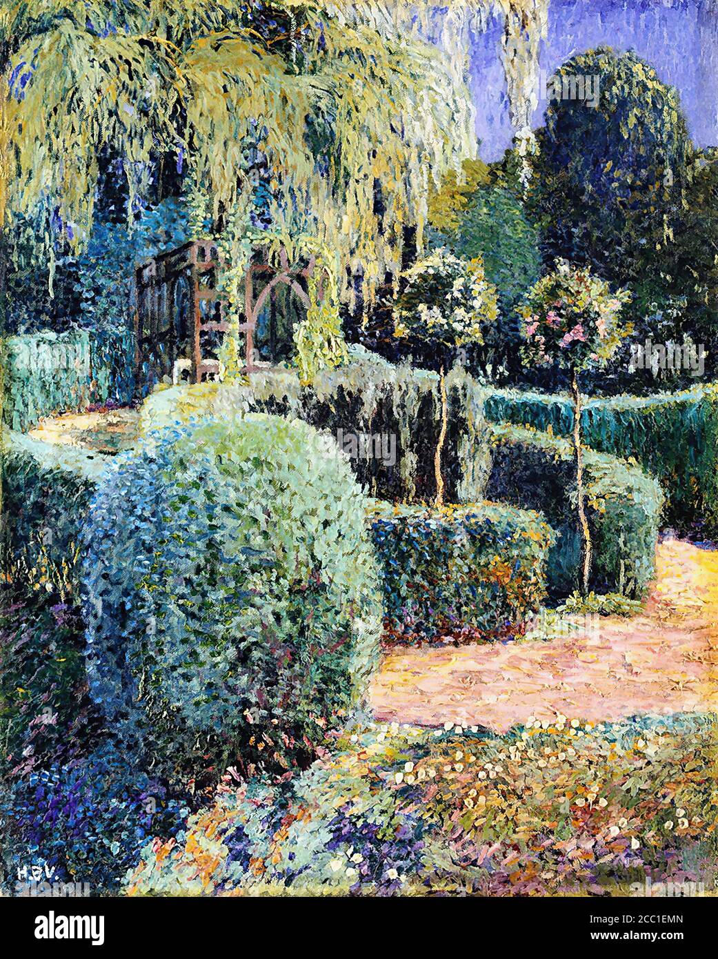 Vogeler Heinrich - mon jardin - École allemande - 19e Siècle Banque D'Images
