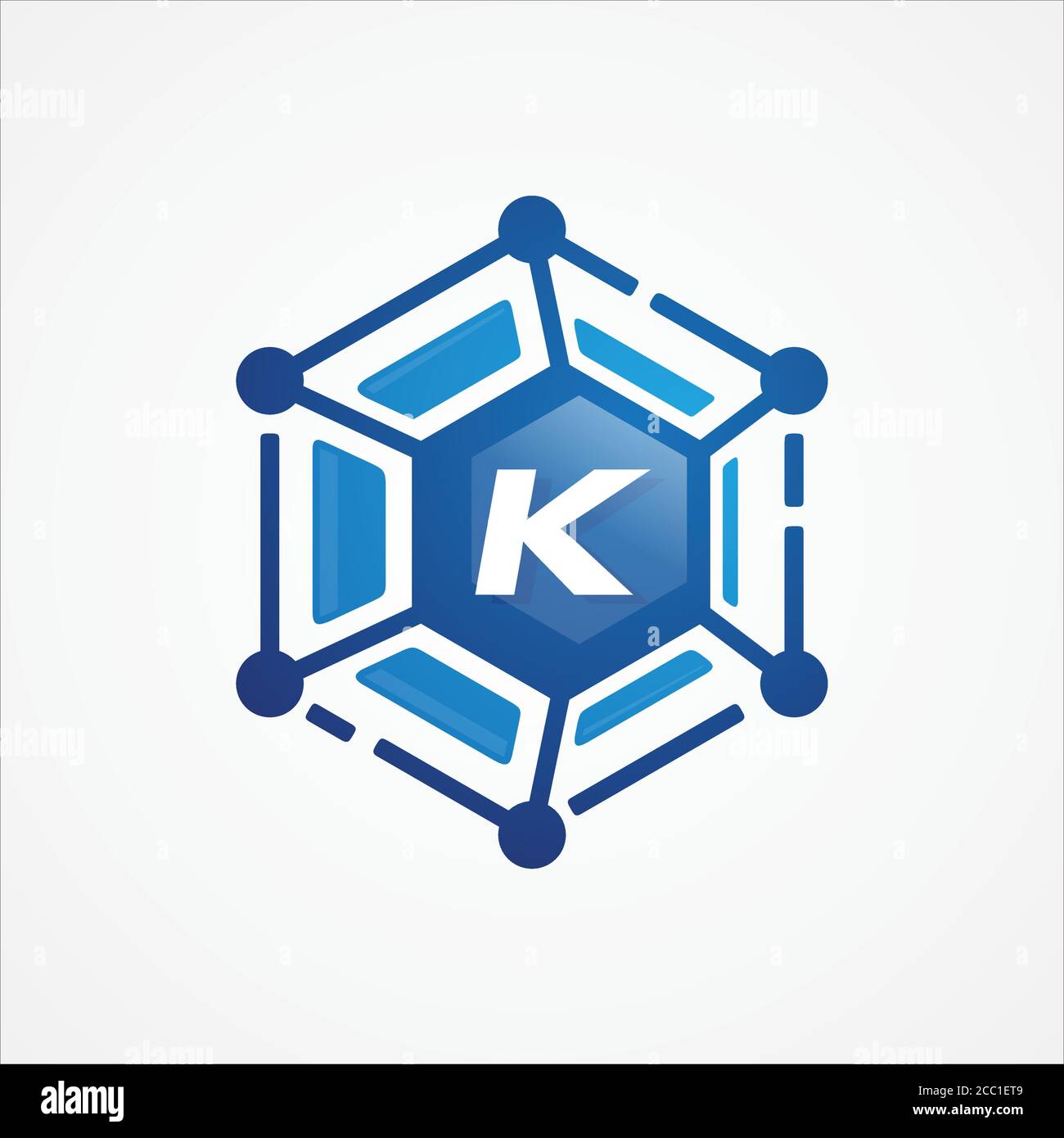 Technologie design vecteur forme orbite hexagone avec lettre K symbole design minimaliste. Lettre K pour votre meilleur symbole commercial. Illustration vectorielle EPS.8 Illustration de Vecteur