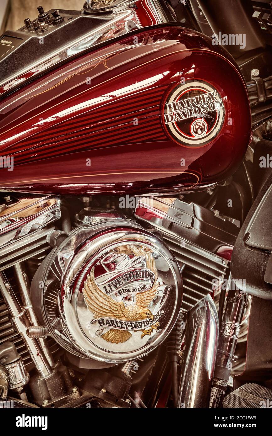 Vintage harley davidson motorcycle Banque de photographies et d’images ...