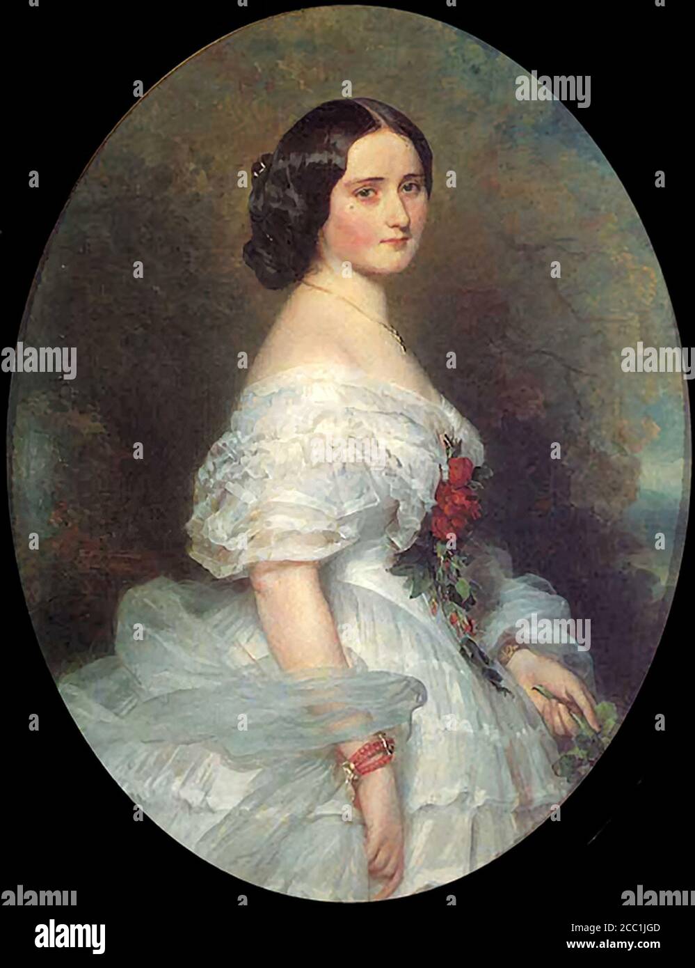 Winterhalter Franz Xavier - Anna Dollfus Baronne de BourGoing - École allemande - 19e siècle Banque D'Images