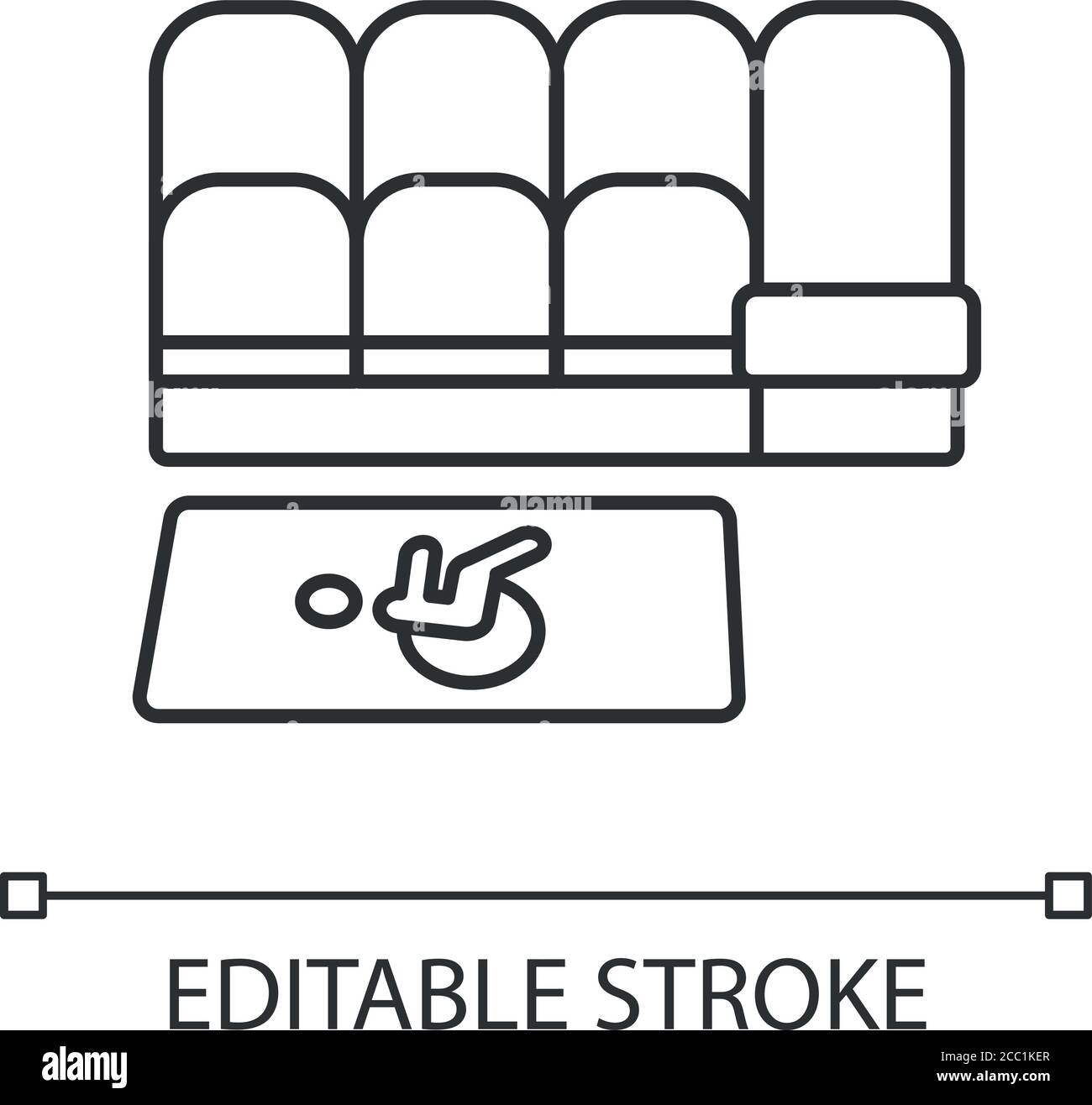 Icône linéaire de siège accessible Illustration de Vecteur