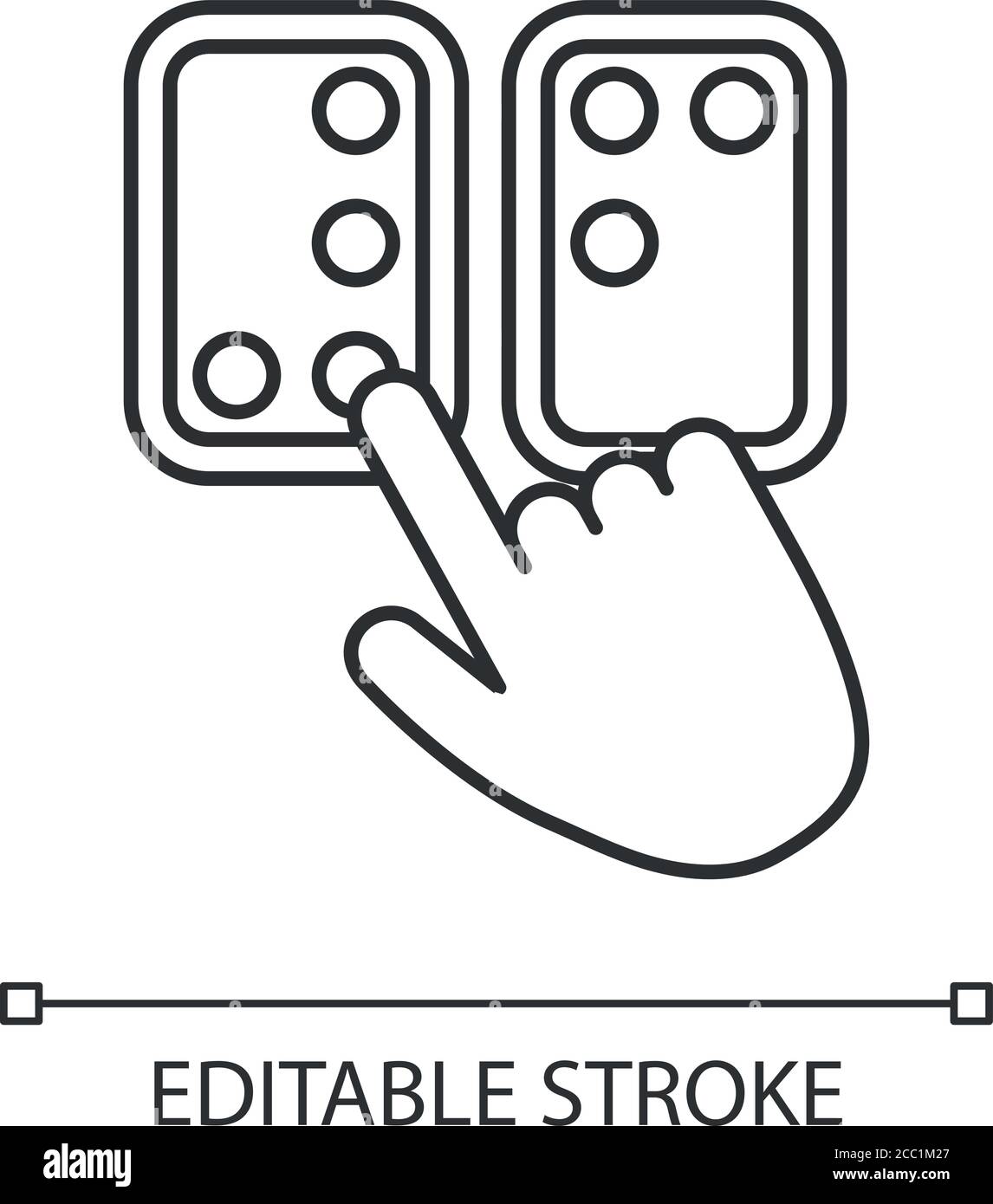 Icône linéaire directions braille Illustration de Vecteur