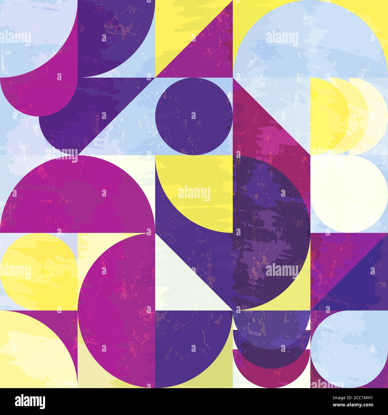 motif d'arrière-plan géométrique abstrait, style rétro/vintage, avec cercles, carrés, traits et éclaboussures Illustration de Vecteur