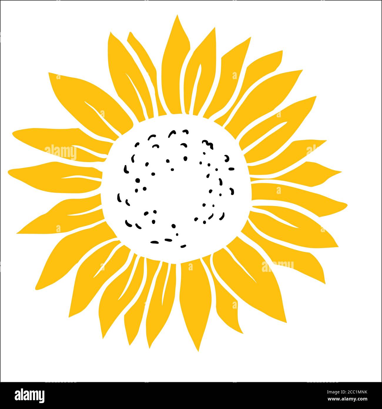 Image vectorielle des tournesols dessinés à la main Illustration de Vecteur