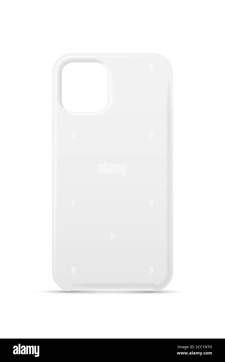 Étui de téléphone vide simple, blanc, effet de maquette Illustration de Vecteur