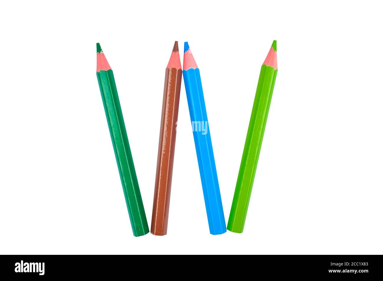 Lettre W avec des crayons de couleur différente sur le livre blanc Photo  Stock - Alamy