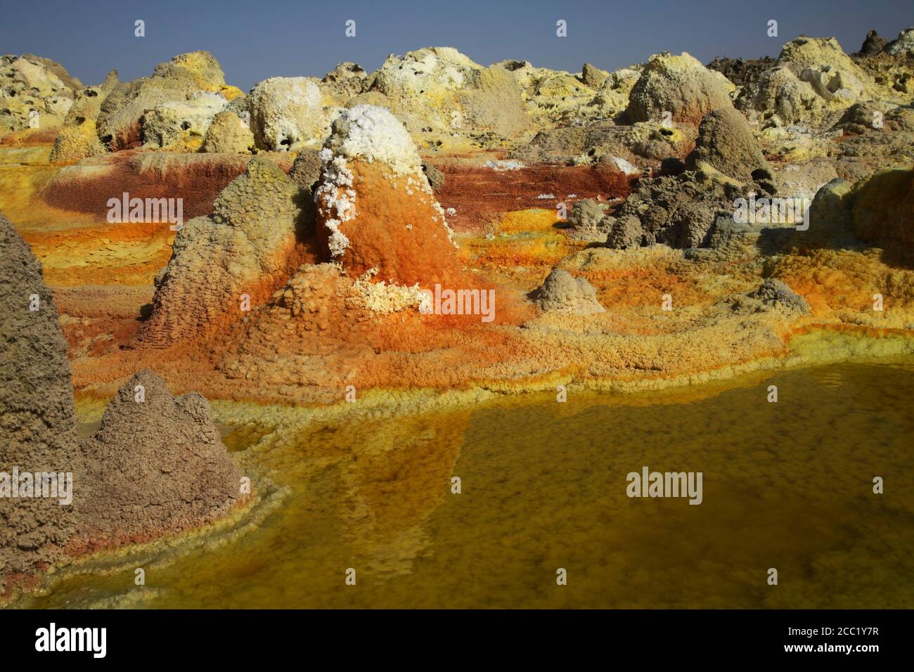 L'Éthiopie, Désert de Danakil, lac Assal, Hornitos Banque D'Images