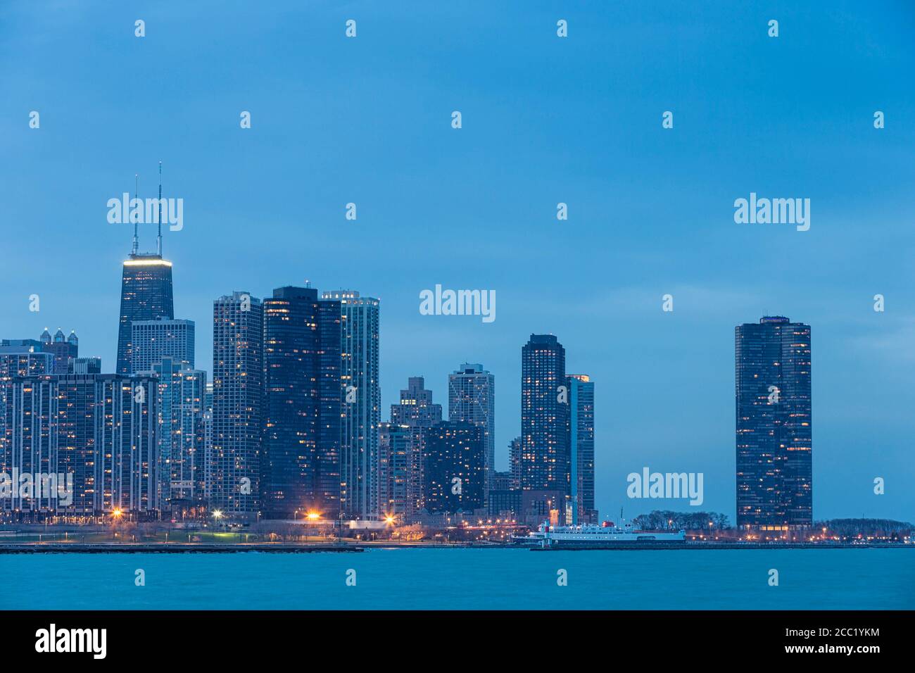 États-unis, Illinois, Chicago, vue sur la ville et le lac Michigan au Navy Pier Banque D'Images