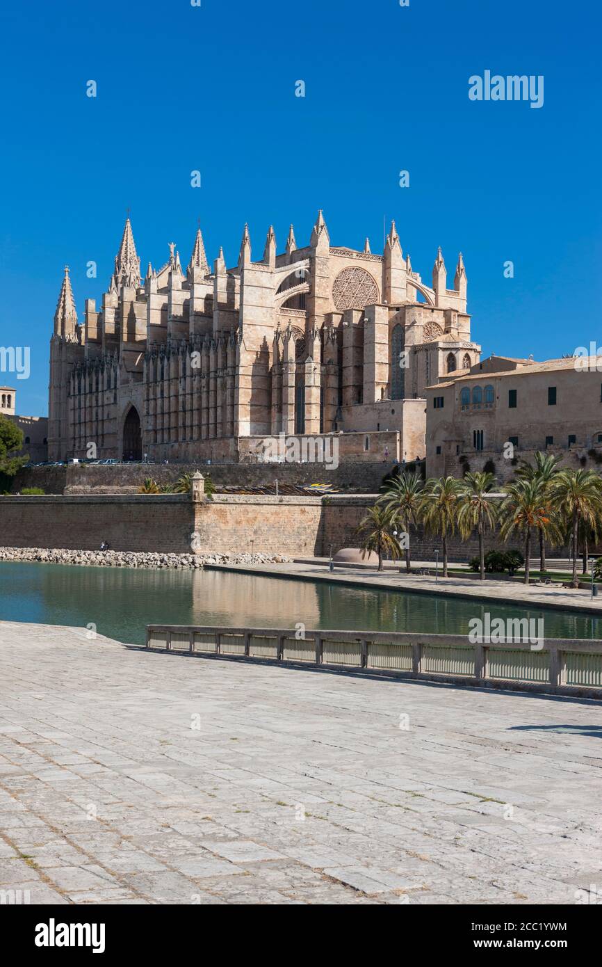 Espagne, Majorque, Palma, vue de la cathédrale La Seu Banque D'Images Espagne, Majorque, Palma, vue de la cathédrale La Seu Banque D'Images