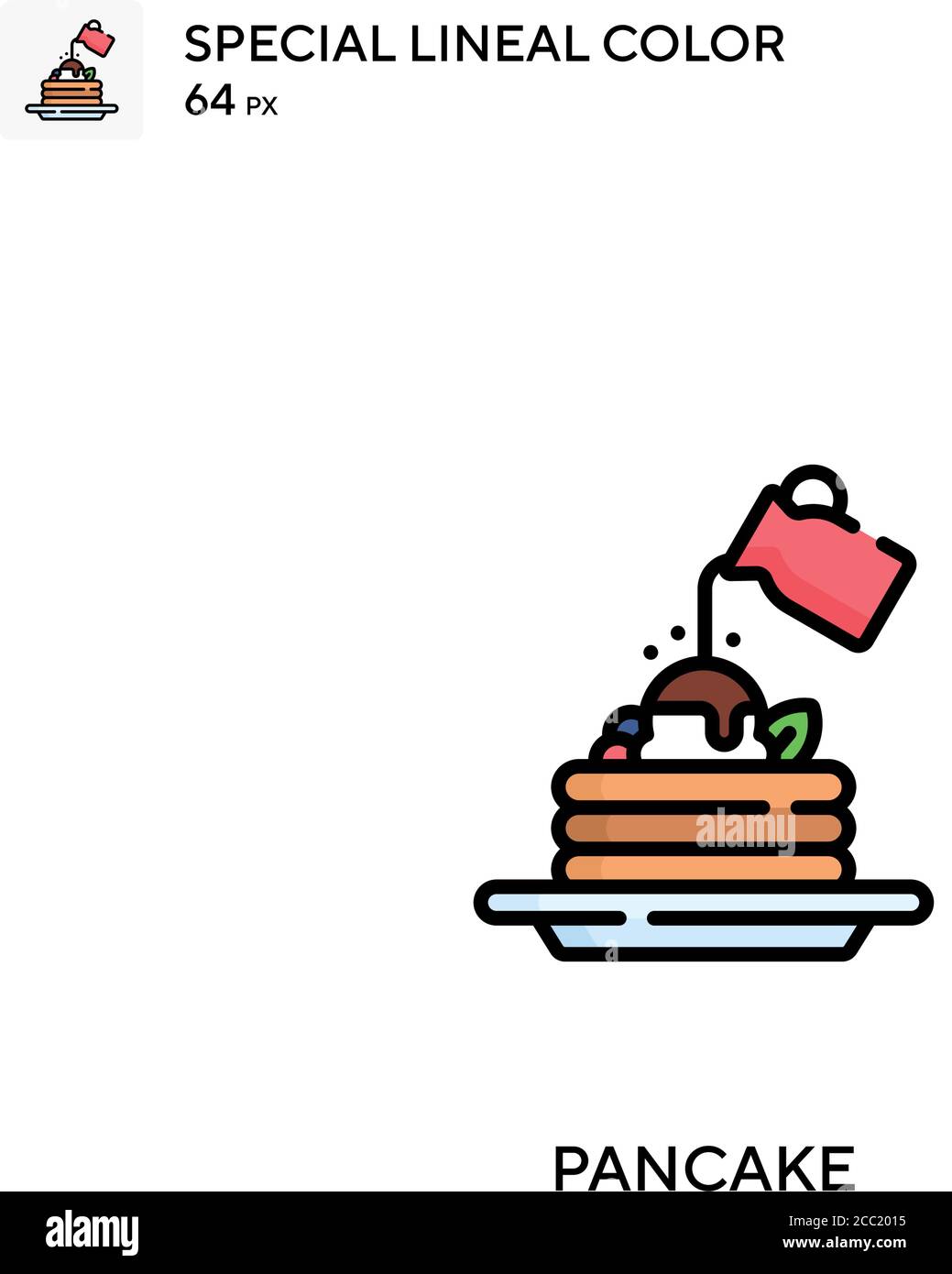 Icône de vecteur de couleur spécial de ligne de crêpe. Des icônes de crêpes pour votre projet d'entreprise Illustration de Vecteur