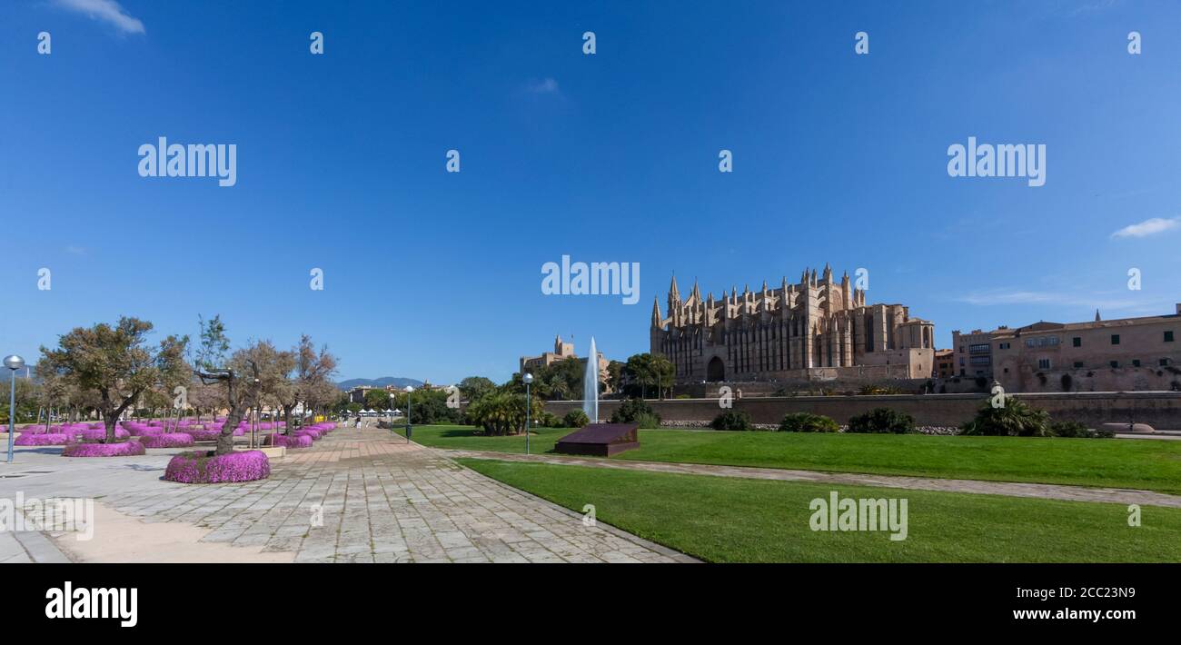 Espagne, Majorque, Palma, vue de la cathédrale La Seu Banque D'Images Espagne, Majorque, Palma, vue de la cathédrale La Seu Banque D'Images