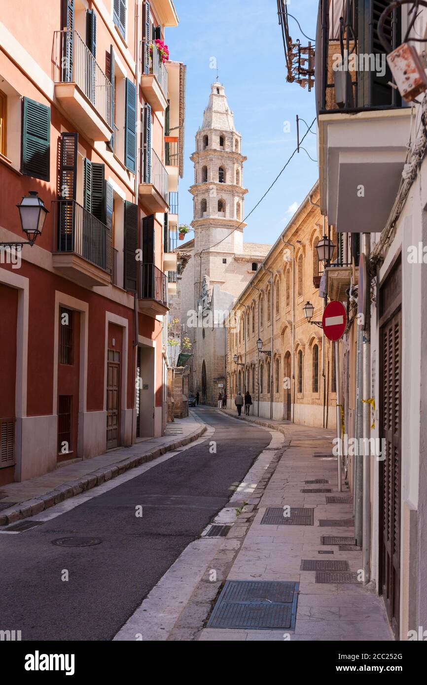 Espagne, Majorque, Palma, vue sur l'église Nostra Senyora de Gracia Banque D'Images