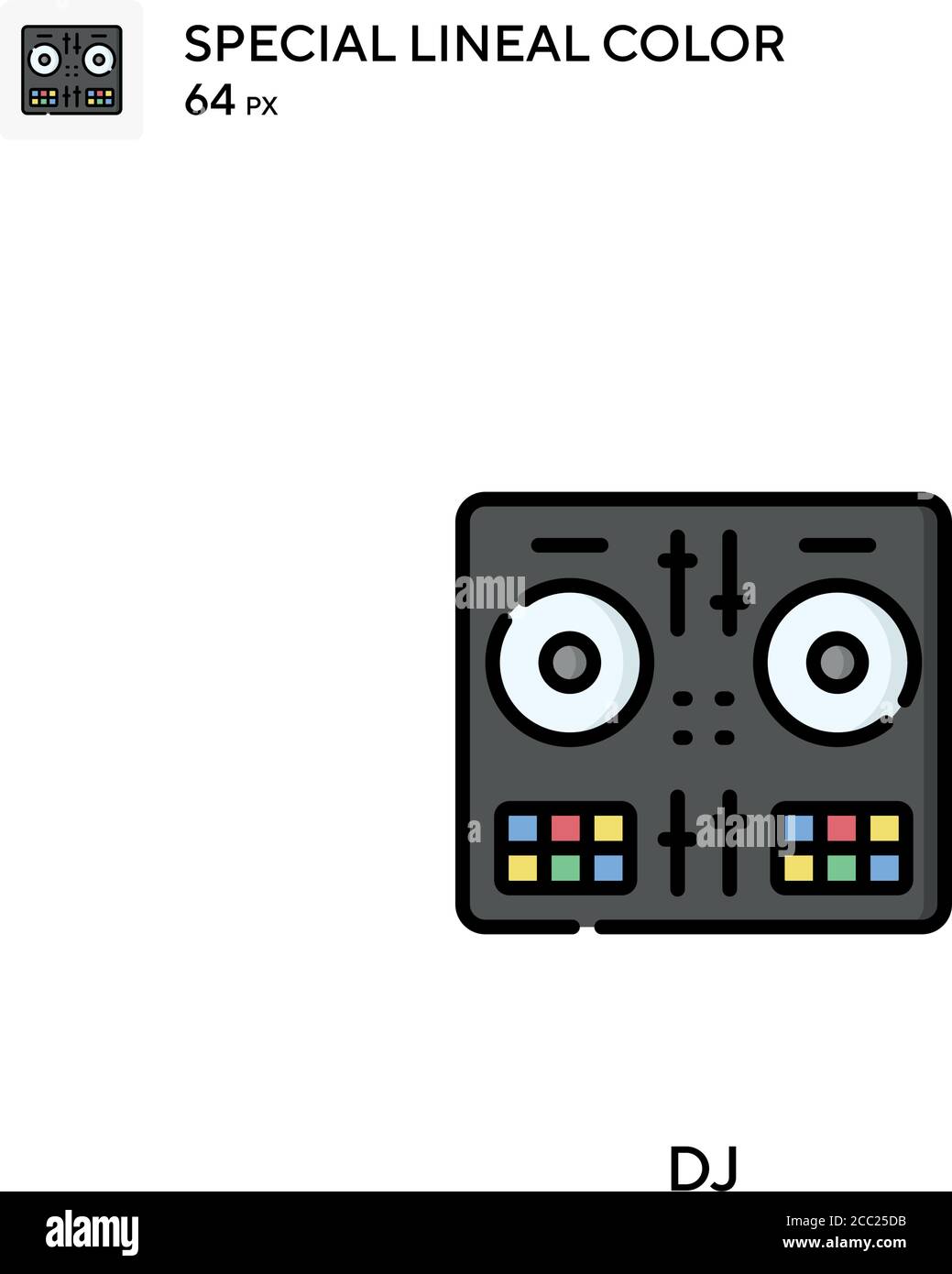 Icône spéciale de vecteur de couleur de ligne DJ. Icônes DJ pour votre projet d'entreprise Illustration de Vecteur