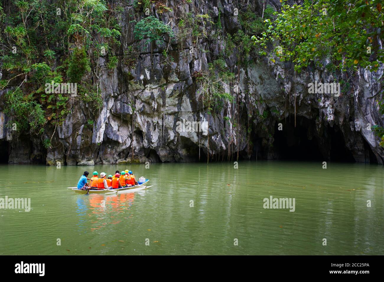 Philippines, île de Palawan, Parc national de la rivière souterraine de Puerto Princesa, patrimoine mondial de l'UNESCO. Banque D'Images