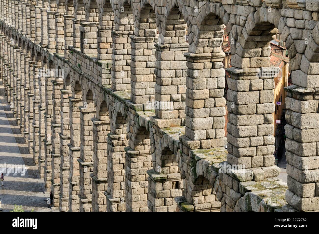 L'Europe, Espagne, Castille et Léon, Segovia, vue de l'aqueduc romain Banque D'Images