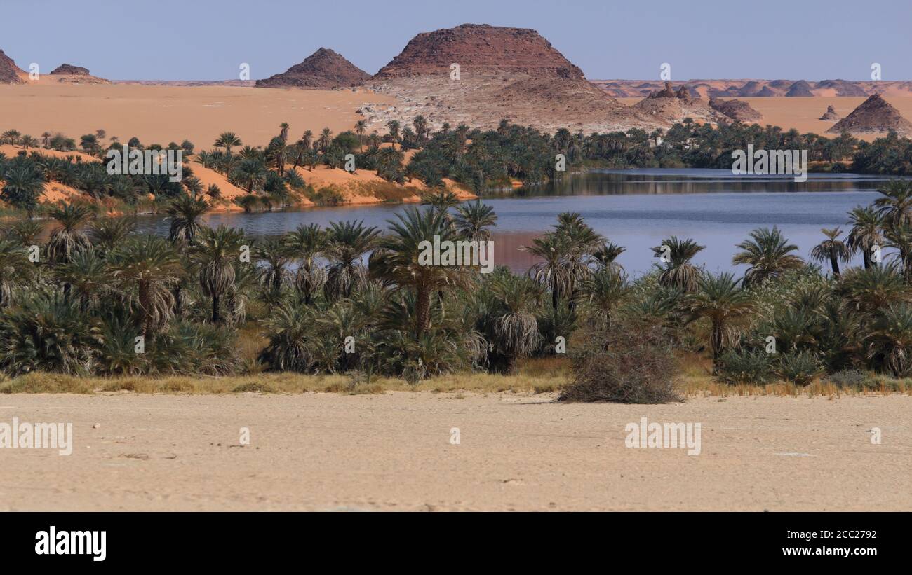 Afrique, Tchad, vue sur le lac Katam Banque D'Images
