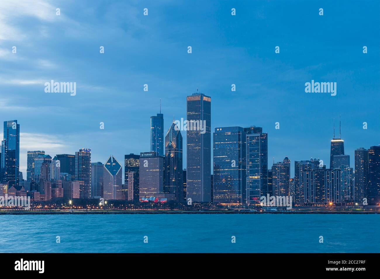 États-unis, Illinois, Chicago, vue de l'horizon avec le lac Michigan Banque D'Images