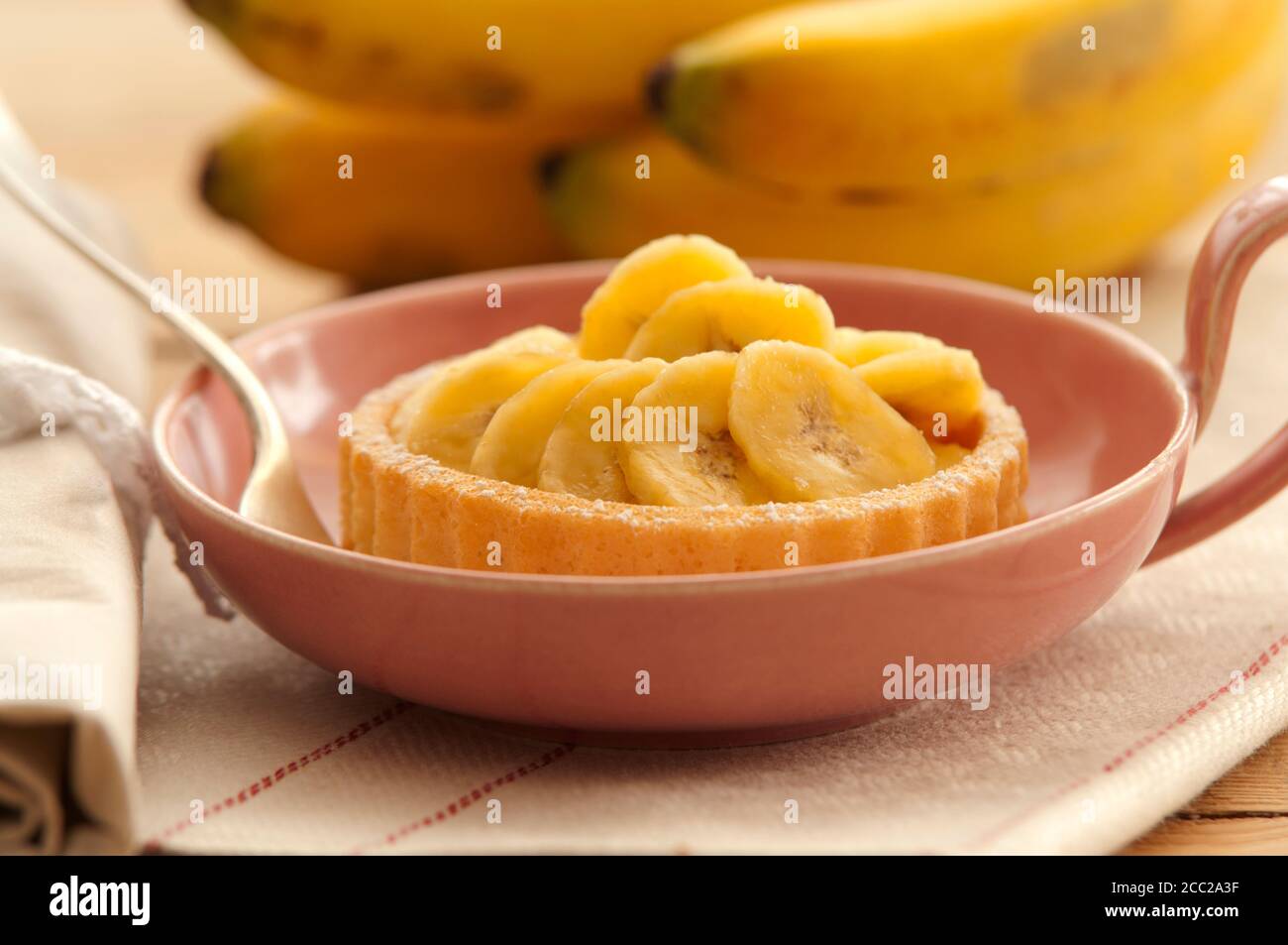 Tartelette bananes dans un bol, Close up Banque D'Images