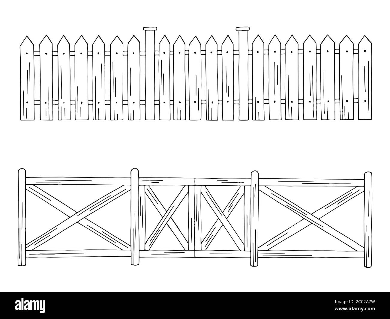 Graphique de clôture en bois noir blanc isolé ensemble d'illustrations vecteur Illustration de Vecteur Graphique de clôture en bois noir blanc isolé ensemble d'illustrations vecteur Illustration de Vecteur