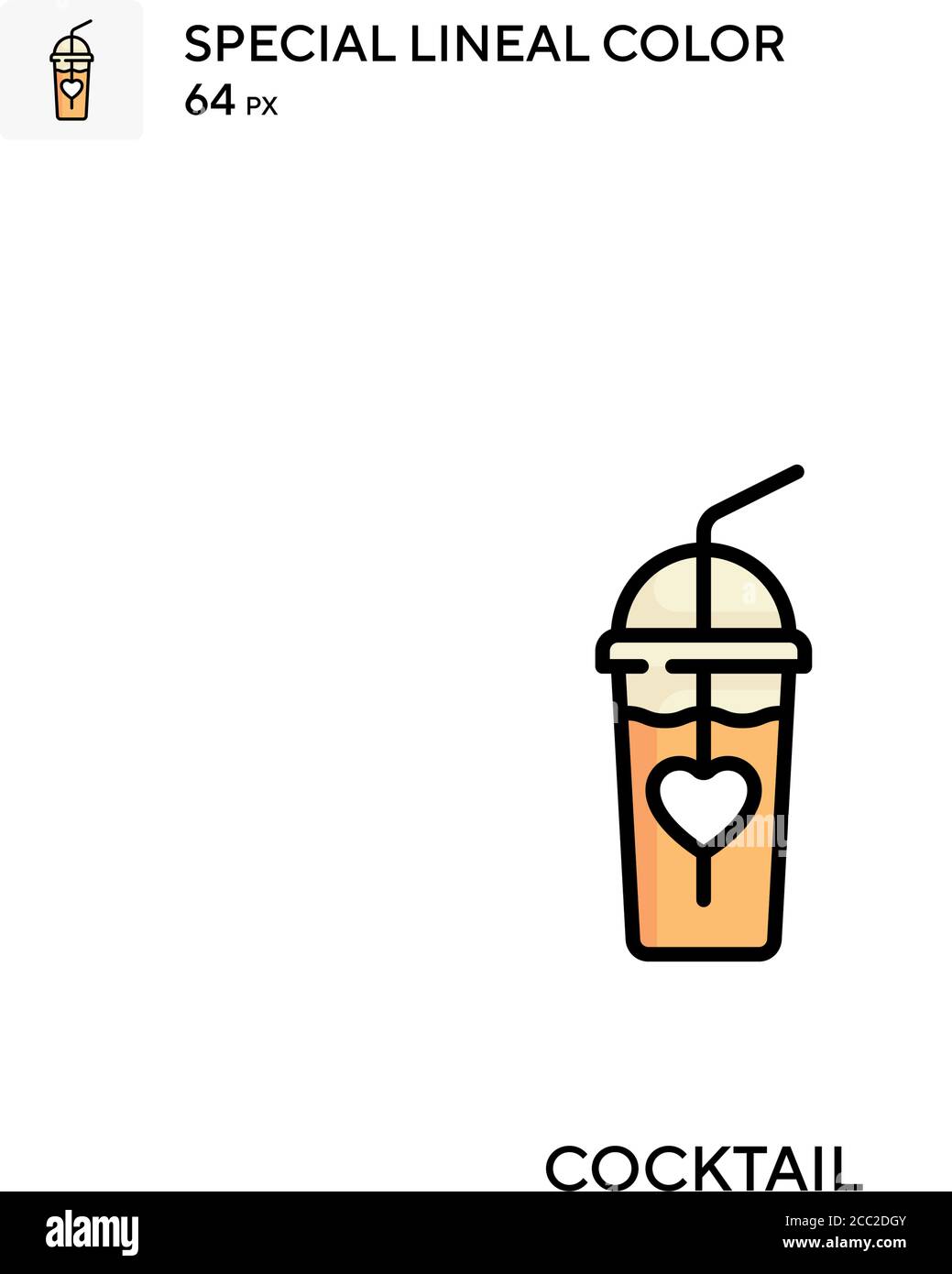 Cocktail spécial Lineal couleur vecteur icône. Cocktail d'icônes pour votre projet d'entreprise Illustration de Vecteur