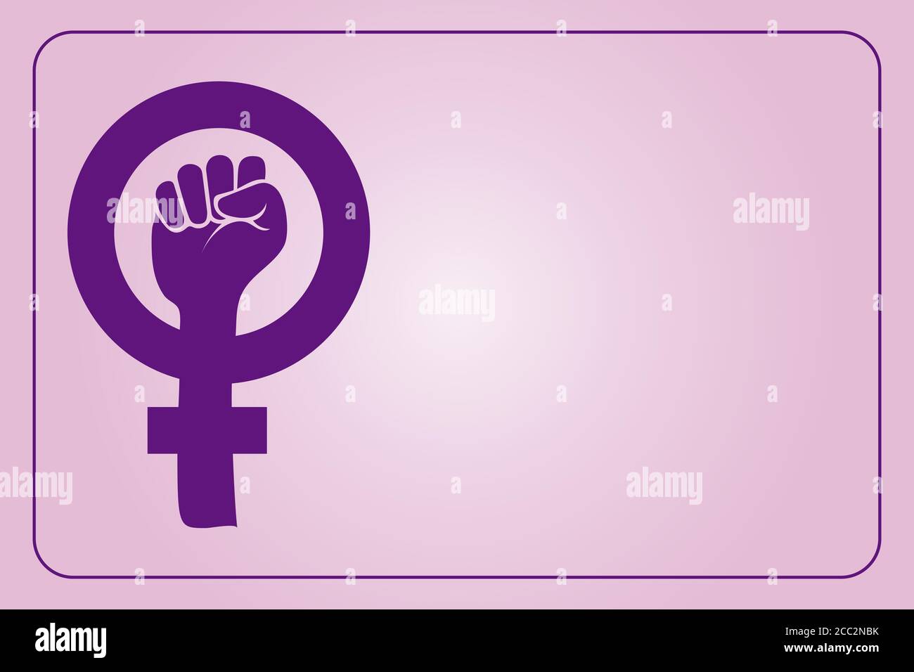 Vecteur d'une fiste élevée comme symbole du féminisme. Copier l'espace. Illustration de Vecteur