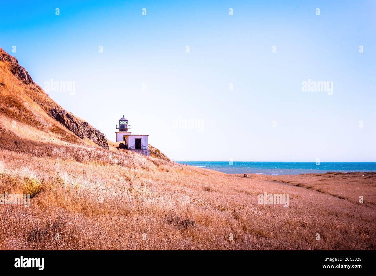 Le phare abandonné de Punta Gorda sur la Lost Coast, Californie, États-Unis Banque D'Images