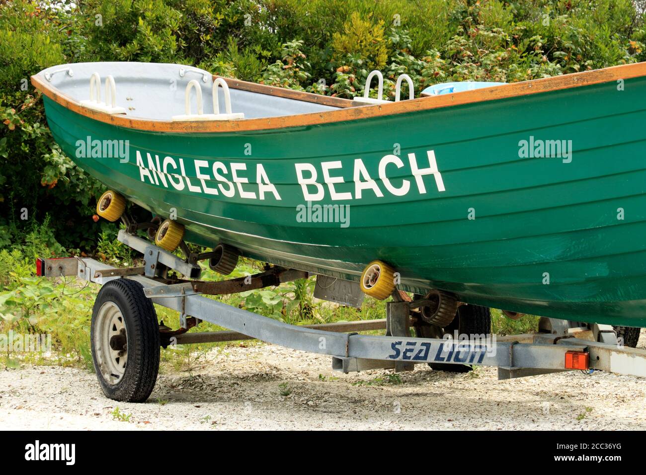 Un bateau de vie à Anglesea Beach. Anglesea est une section de North Wildwood, New Jersey, Etats-Unis Banque D'Images