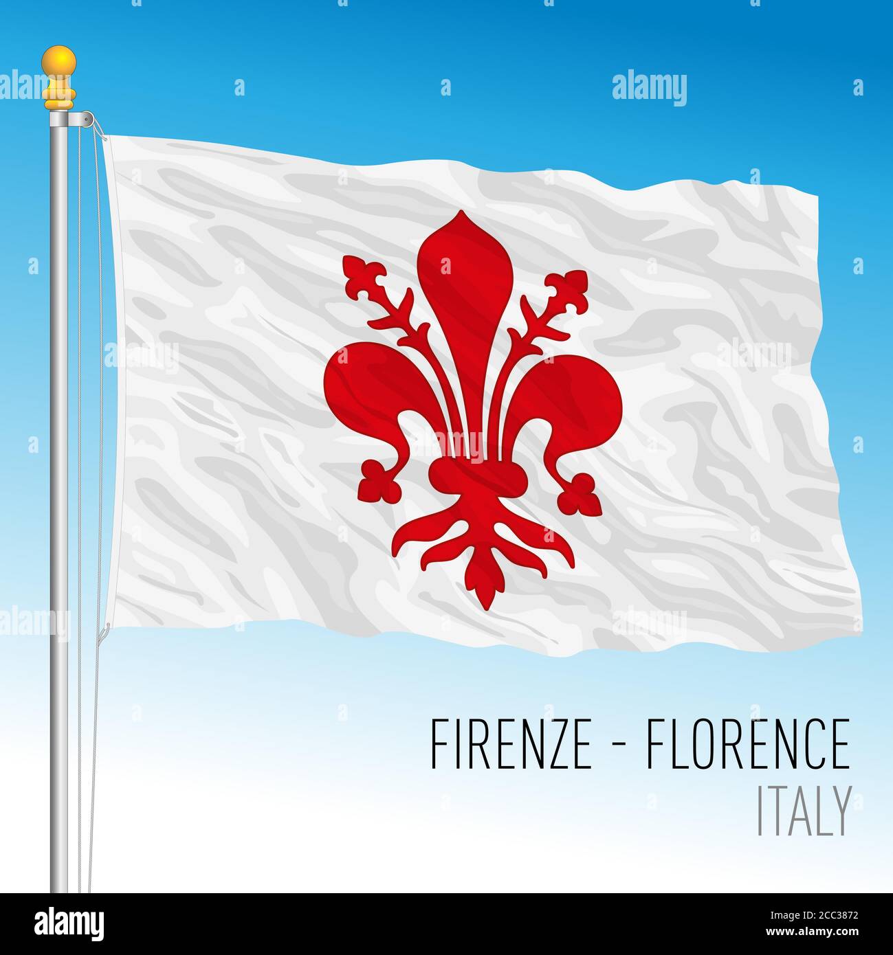 Drapeau officiel de la ville de Florence, Toscane, Italie, illustration vectorielle Illustration de Vecteur