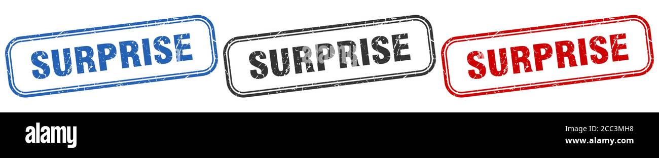 ensemble de panneaux isolés carrés surprise. tampon surprise Illustration de Vecteur