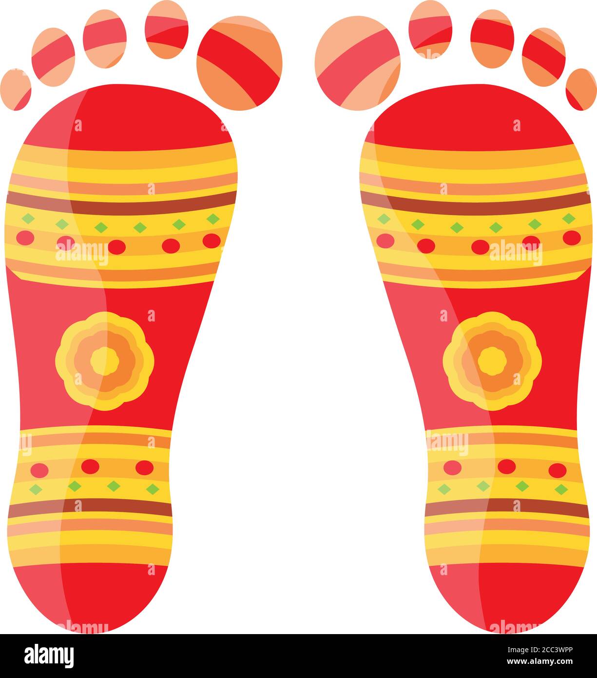 foot print shouch navratri sur fond blanc illustration vectorielle desing Illustration de Vecteur