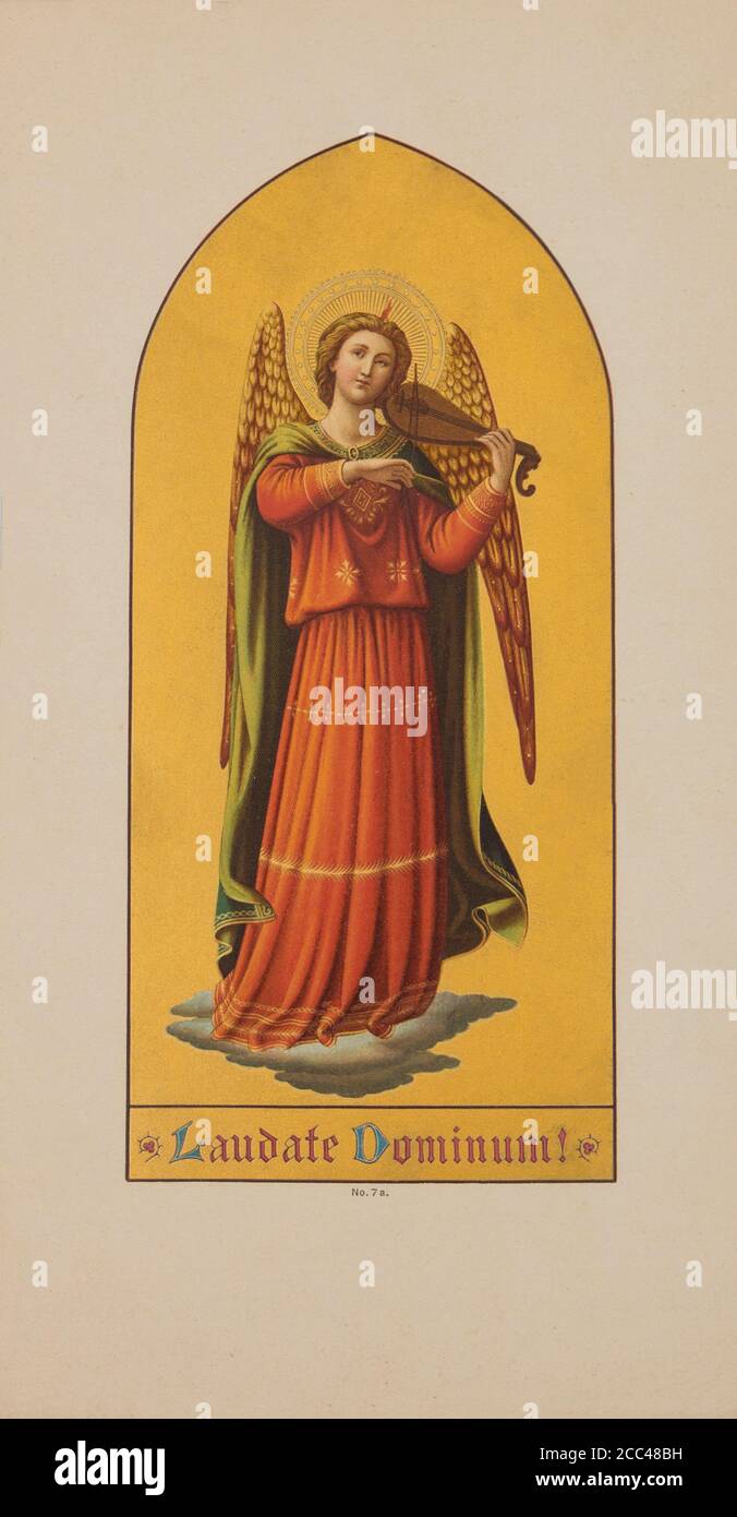 Liturgie catholique. Laudate Dominum ! Gravure de Heinrich Lefler (1863 – 1919, peintre autrichien, graphiste et scénographe). Banque D'Images
