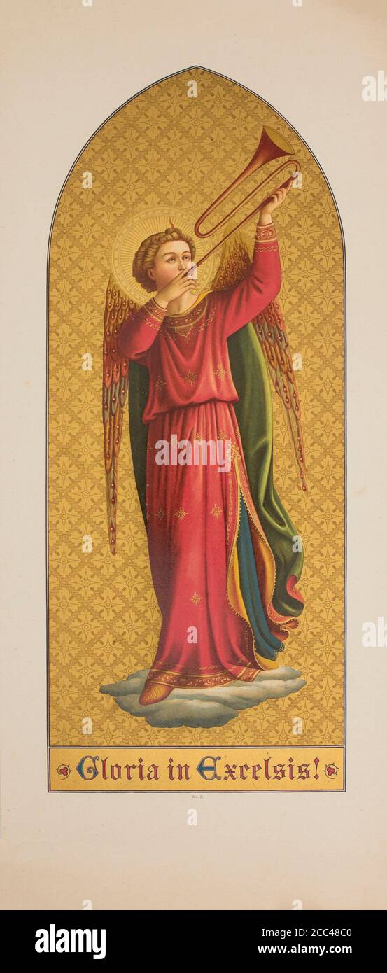 Liturgie catholique. Gloria à Excelsis! Gravure de Heinrich Lefler (1863 – 1919, peintre autrichien, graphiste et scénographe). Banque D'Images