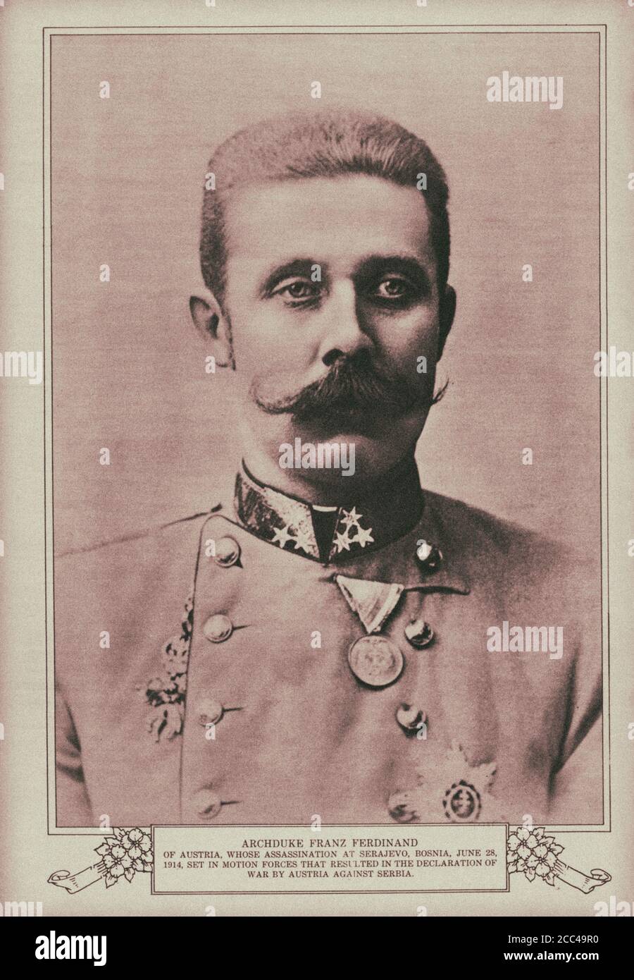 L'archiduc Franz Ferdinand Carl Ludwig Joseph Maria d'Autriche (1863 – 1914) était l'héritier présomptif du trône d'Autriche-Hongrie. Son assassinatio Banque D'Images