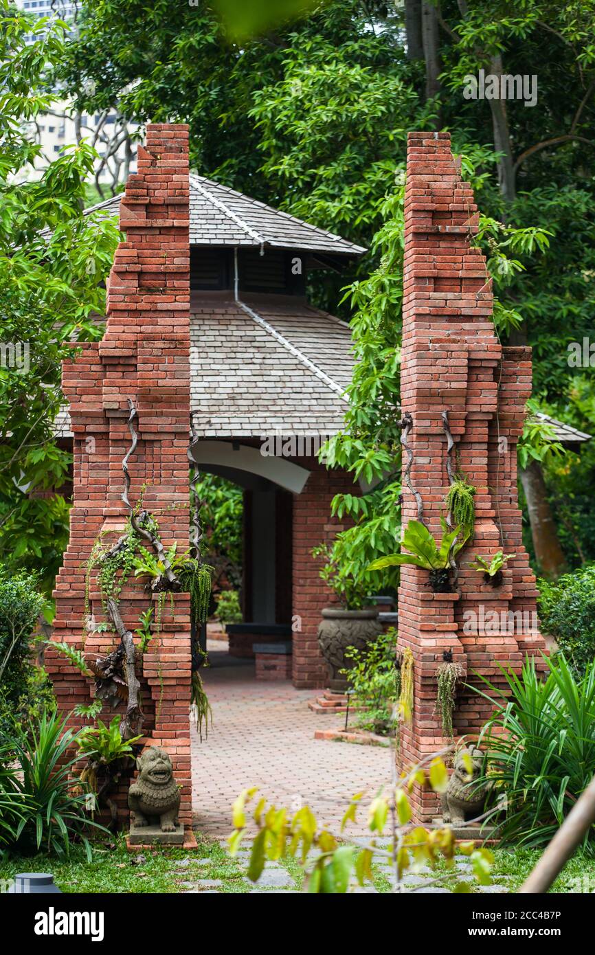 Explorez le jardin de sang Nila Utama au fort Canning Park, à Singapour Banque D'Images