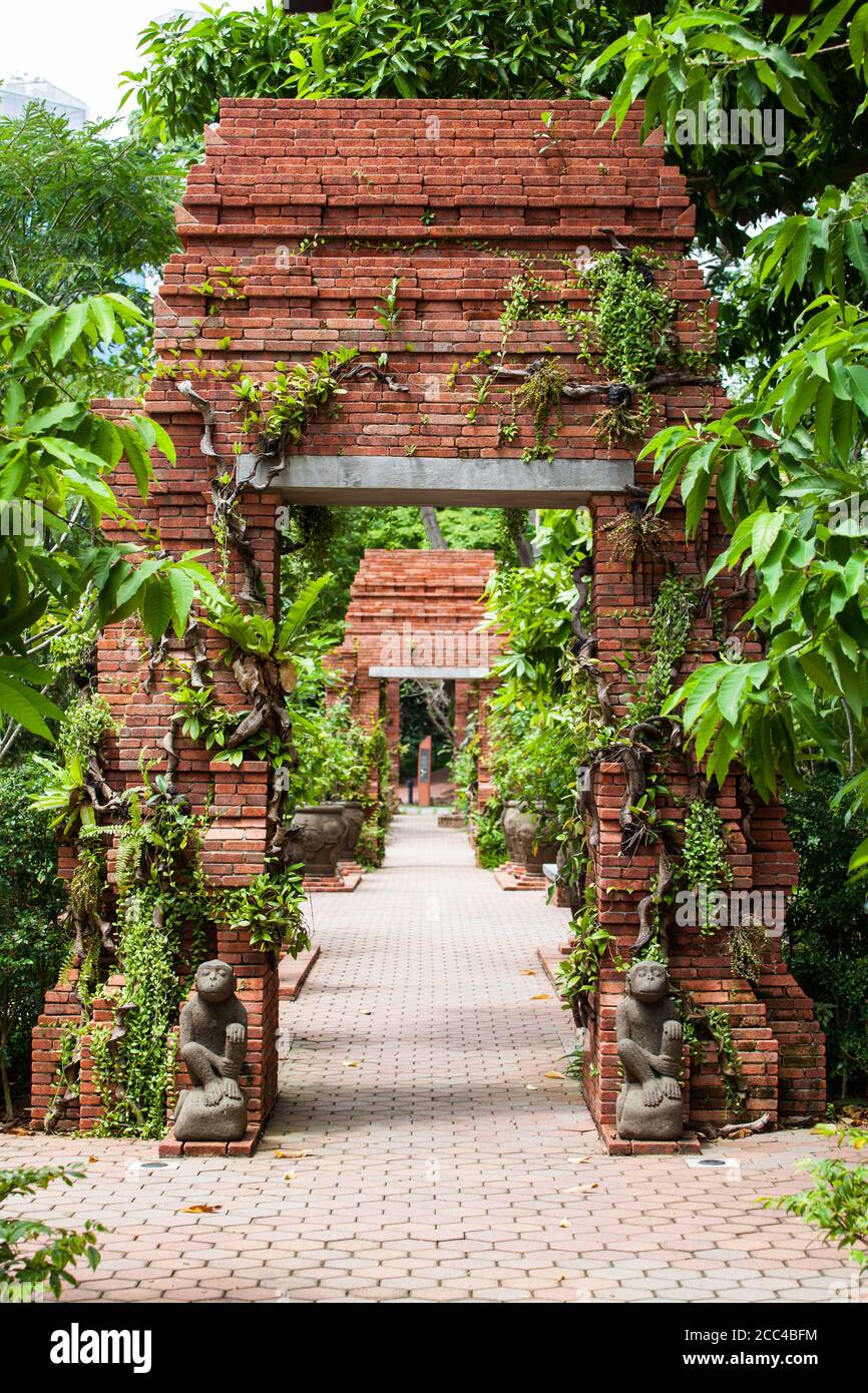 Explorez le jardin de sang Nila Utama au fort Canning Park, à Singapour Banque D'Images