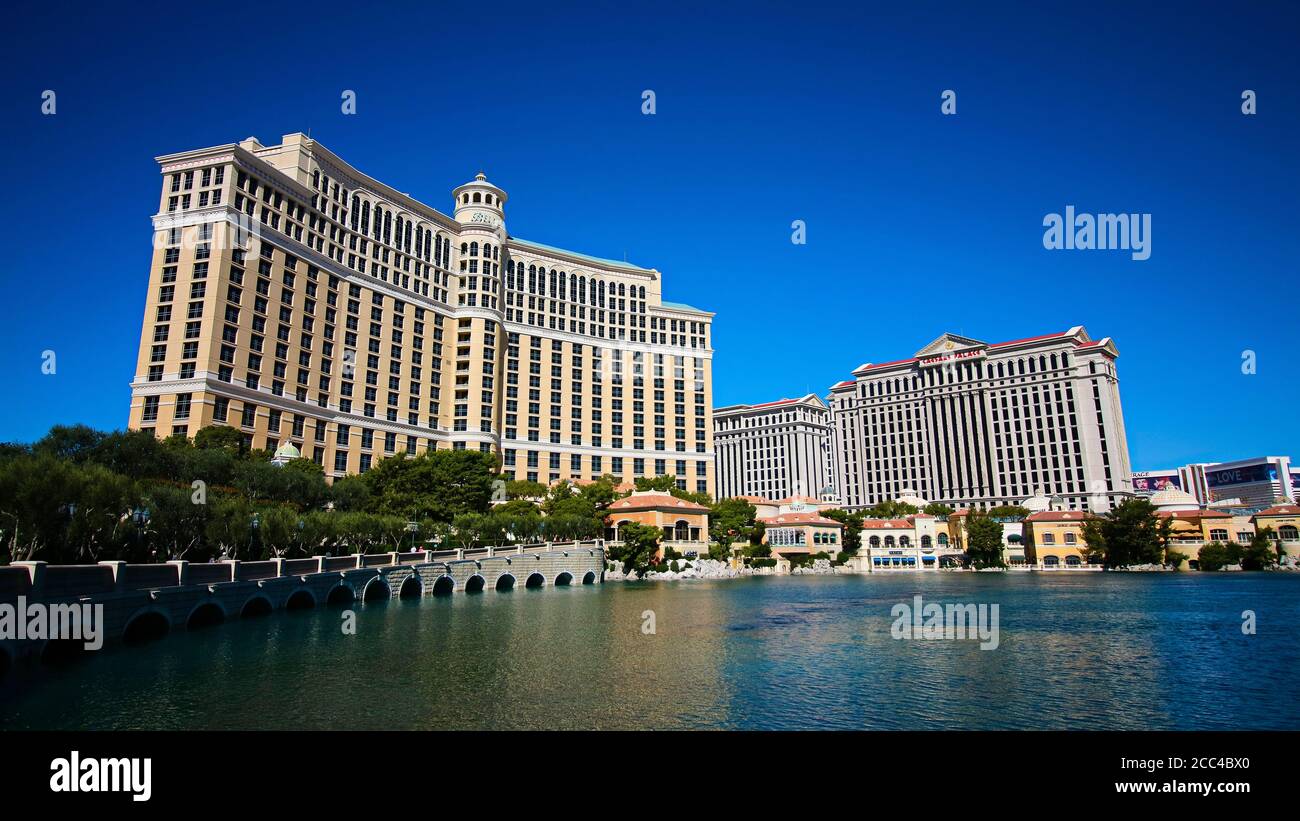 Las Vegas,NV/USA - septembre 16,2018 : Voir les hôtels et le casino Bellagio à Las Vegas, Etats-Unis. Las Vegas est l'une des destinations touristiques les plus populaires au monde. Banque D'Images