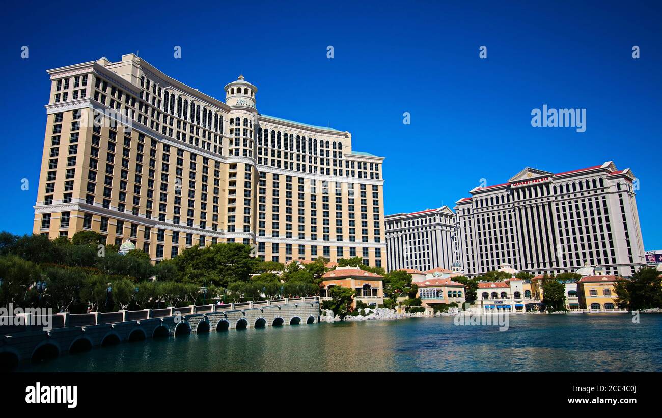 Las Vegas,NV/USA - septembre 16,2018 : Voir les hôtels et le casino Bellagio à Las Vegas, Etats-Unis. Las Vegas est l'une des destinations touristiques les plus populaires au monde. Banque D'Images