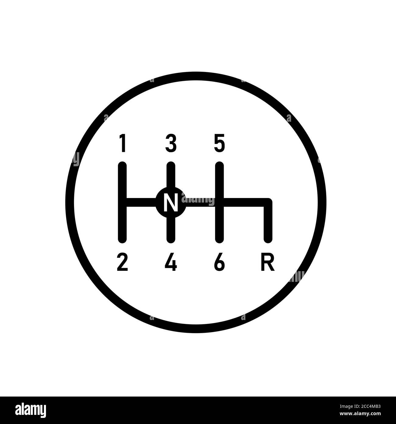 Icône de la transmission manuelle d'une voiture isolée sur un blanc arrière-plan Illustration de Vecteur