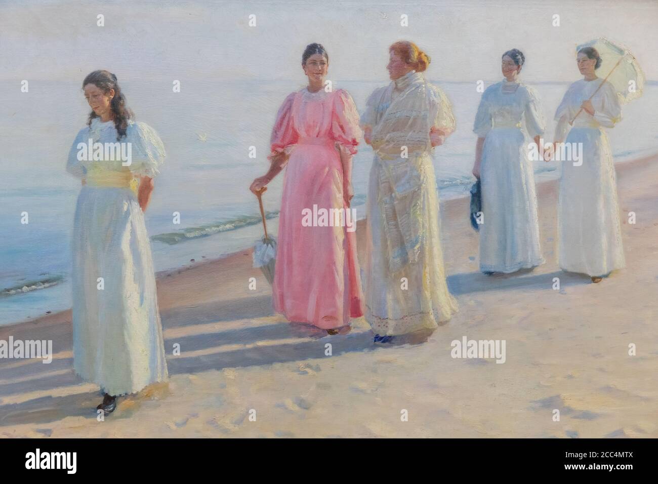 Une promenade sur la plage; peinture par Michael Ancher, Skagen Banque D'Images