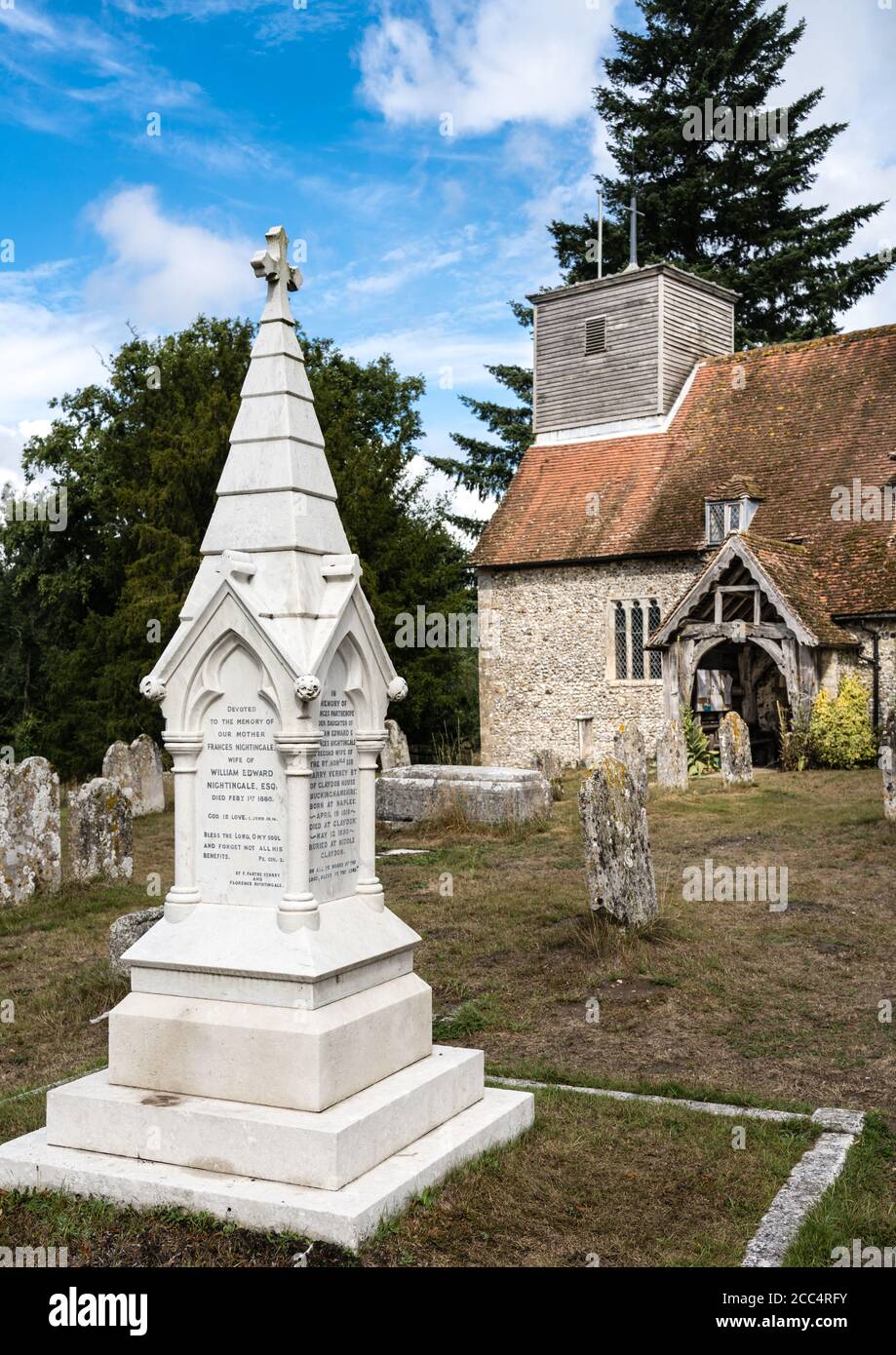 Lieu de sépulture de Florence Nightingale à l'église St Margaret D'Antioch dans le village de Wollow dans le Hampshire Banque D'Images