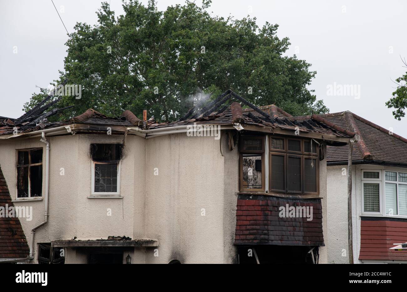 House Fire, Surrey, Royaume-Uni Banque D'Images