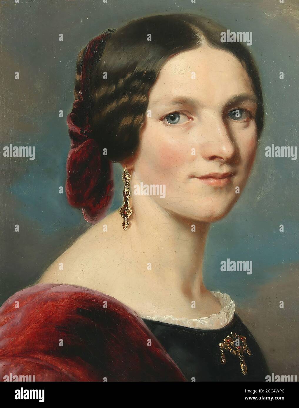 Winterhalter Franz Xavier - Portrait d'une Noble femme - École allemande - 19e siècle Banque D'Images