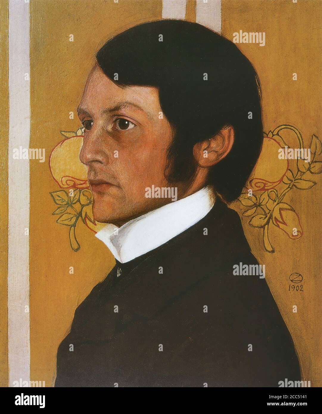 Zwintscher Oskar - Portrait de Heinrich Vogeler - École allemande - 19e siècle Banque D'Images