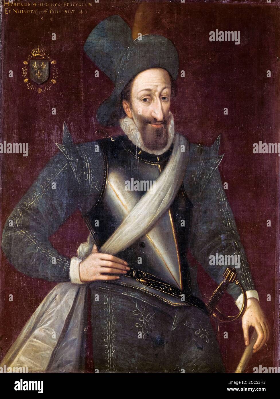 Roi Henri IV de France (1553-1610), également Henri III de Navarre, portrait peint à la manière de Jacob Bunel, 1592 Banque D'Images
